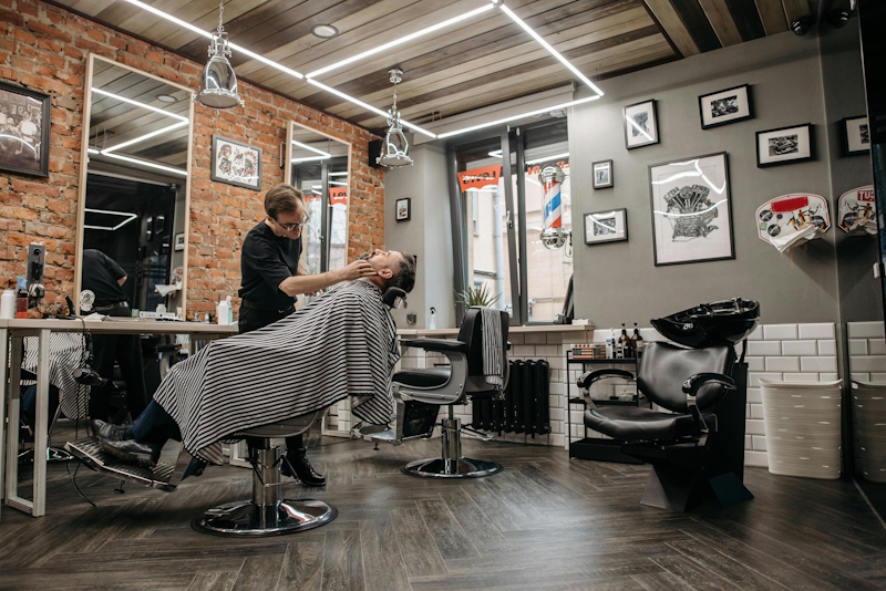 Interiér barber shopu